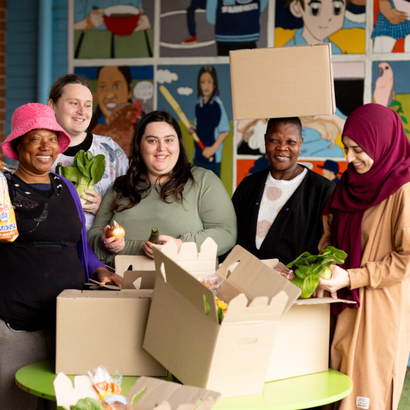 Mum's building connections thanks to The One Box fresh produce boxes